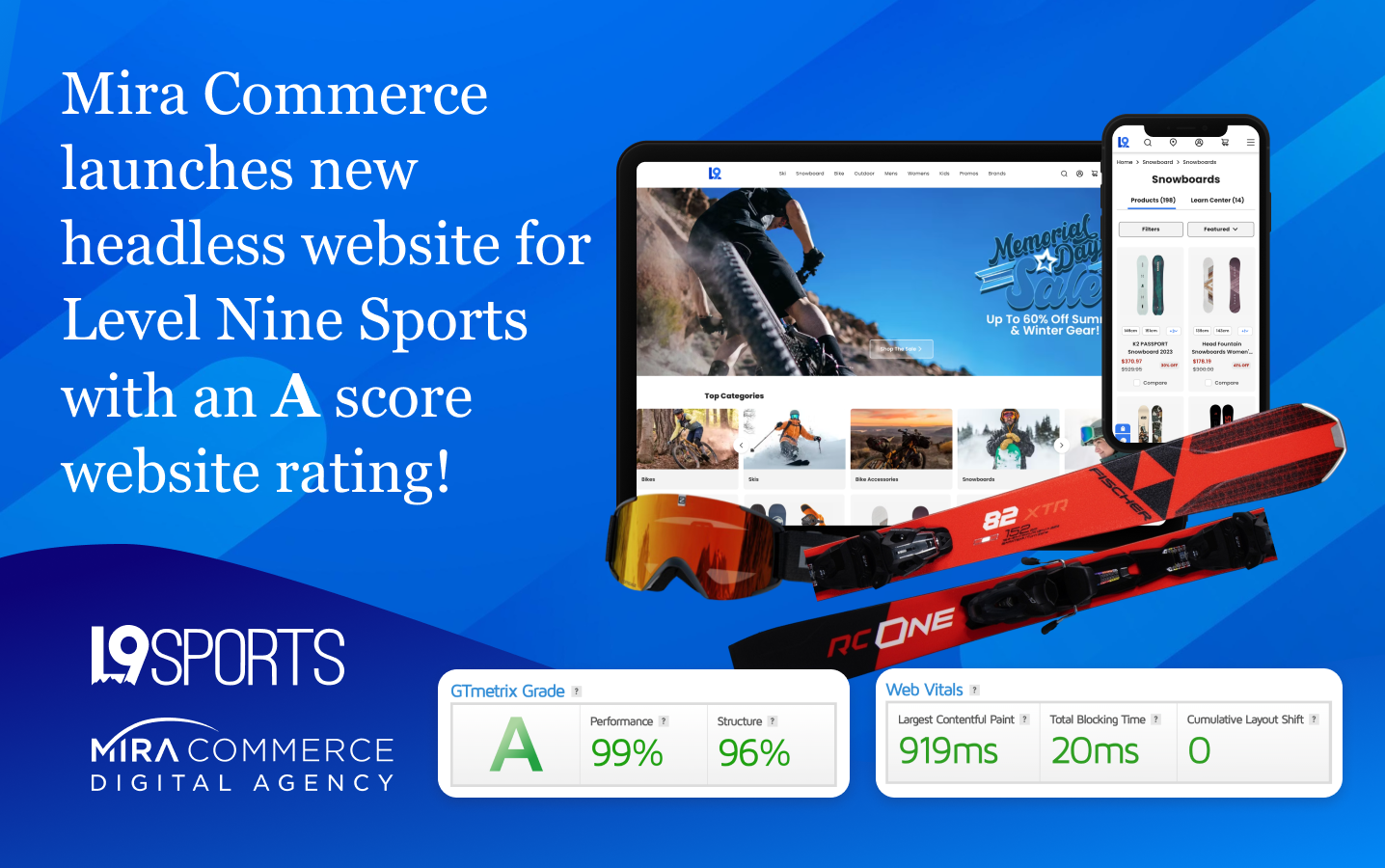 Mira Commerce Launches Headless Website for Level Nine Sports